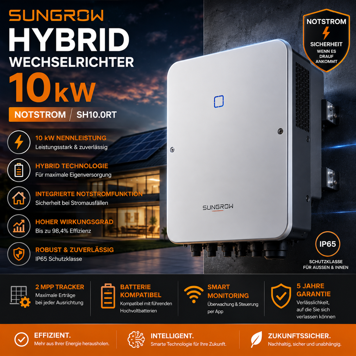 Sungrow Hybrid Wechselrichter 10 kW Notstrom SH10.0RT