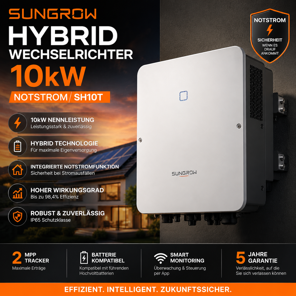Sungrow Hybrid Wechselrichter 10kW Notstrom SH10T
