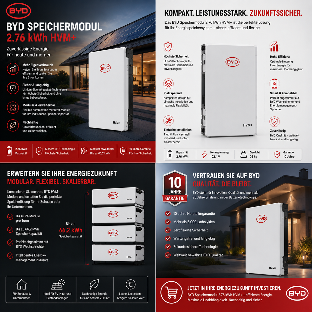 BYD Speichermodul Batteriespeicher 2.76 kWh HVM+
