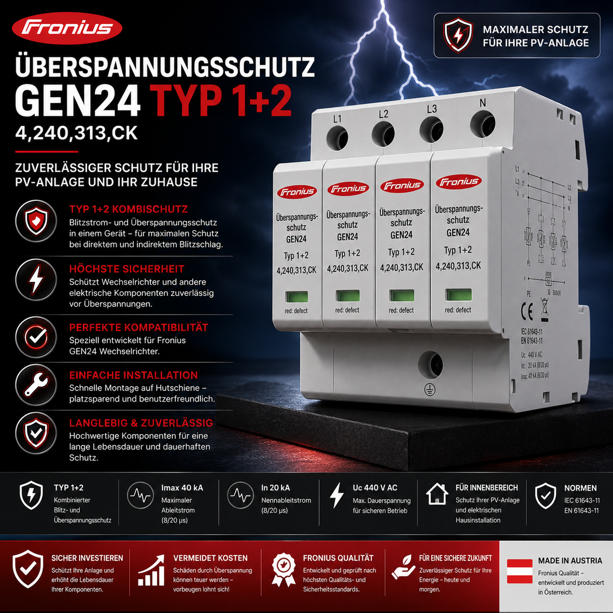 Fronius Überspannungsschutz GEN24 Typ 1+2 - 4,240,313,CK