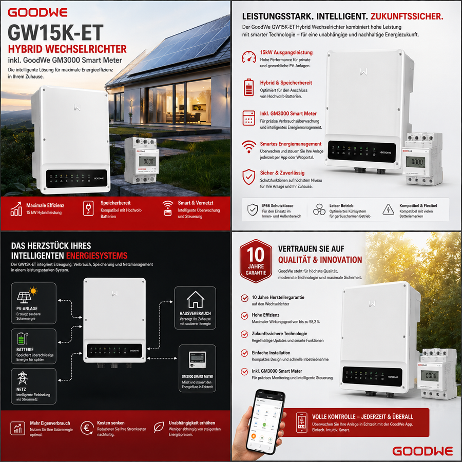 GoodWe GW15K-ET Hybrid Wechselrichter inkl. Smart Meter