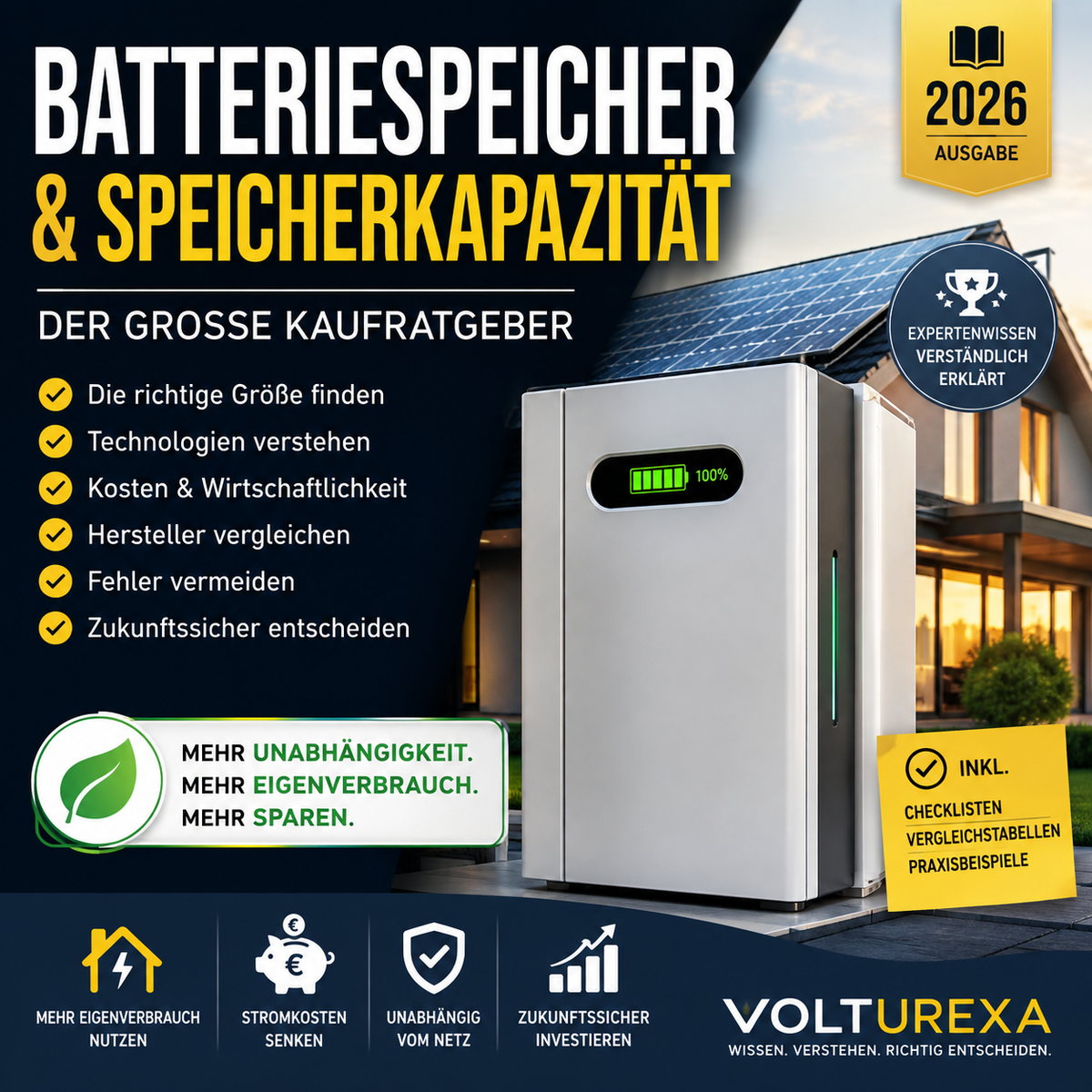 Batteriespeicher & Speicherkapazität – Der große Kaufratgeber (Digitales E‑Book)