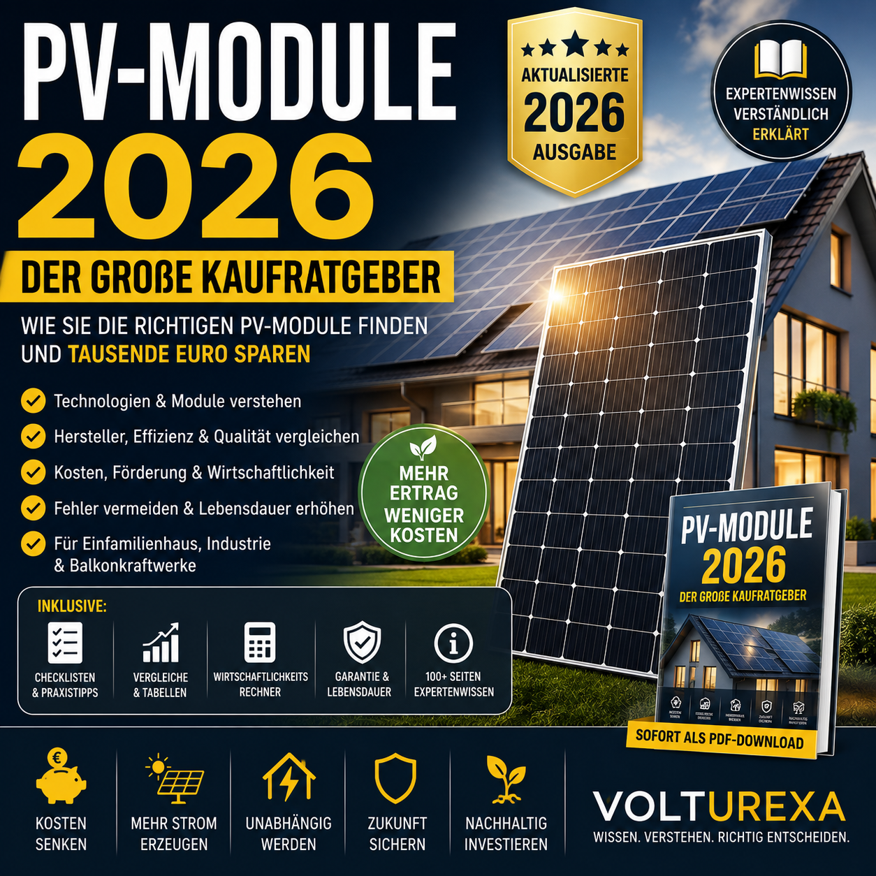 PV-Module 2026 – Der große Kaufratgeber (Digitales E‑Book)